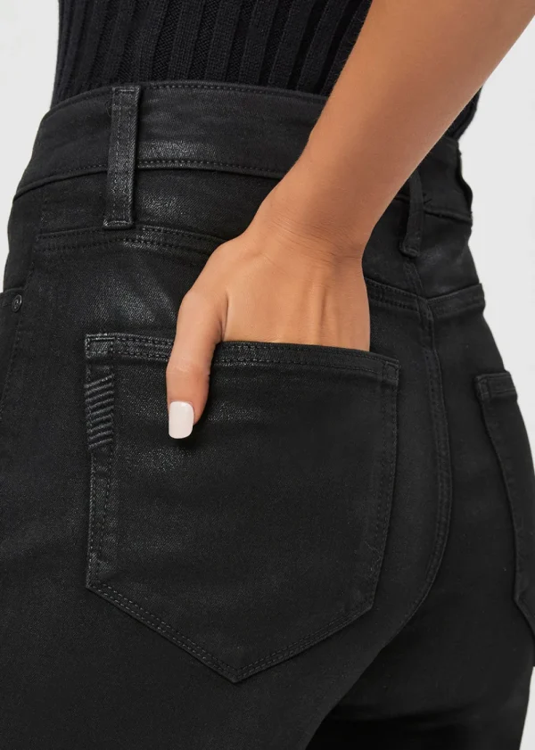 Paige Anessa Wide Leg Jeans - Black Luxe Coating | Jeans
