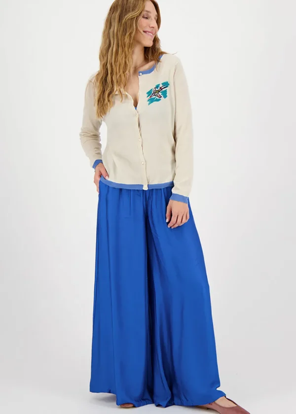 Me369 Annie Wide Leg Pants - Blue | Trousers