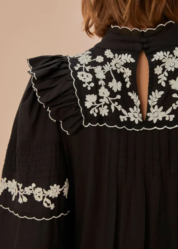 Farm Rio Black & White Embroidered Maxi Dress | Dresses