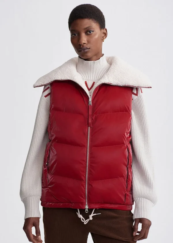 Varley Brock Puffer Gilet - Red | Coats & Jackets