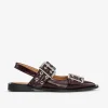 GANNI Buckle Ballerina Slingback - Burgundy | Shoes