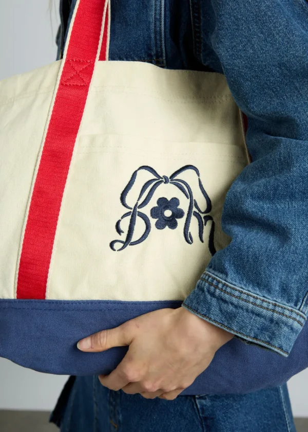 Damson Madder Canvas Tote Bag With Embroidery | Bags