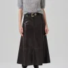 Citizens of Humanity Cassia Leather Skirt - Chocolate | Skirts