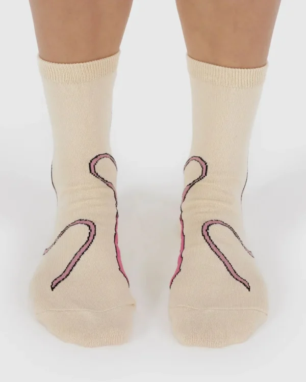 BAGGU Crew Sock - Pink Bow | Socks