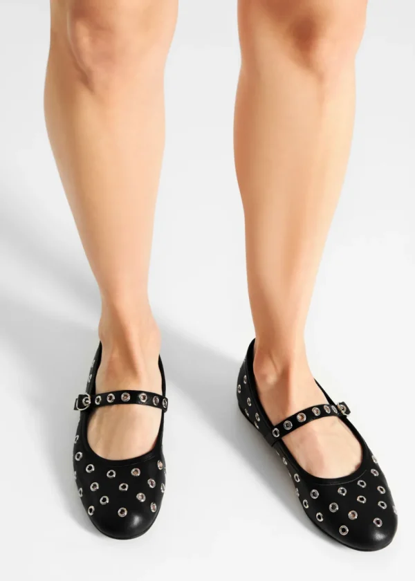 Woden Cristal Ballerina - Black | Shoes