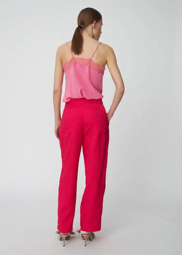 Stella Nova Cropped Crinkle Pants - Wild Cherry | Trousers