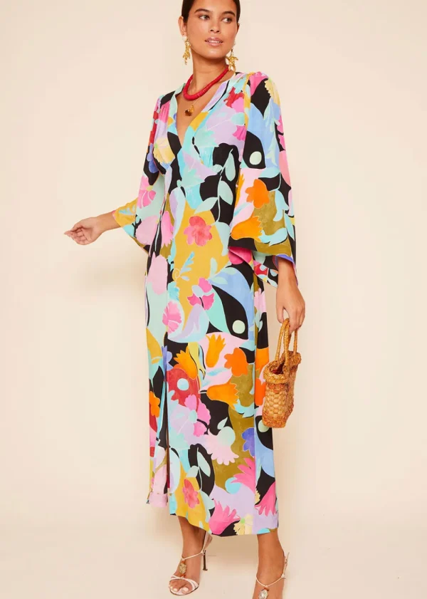 Rixo Dahlia Dress - Abstract Tulip Black | Dresses