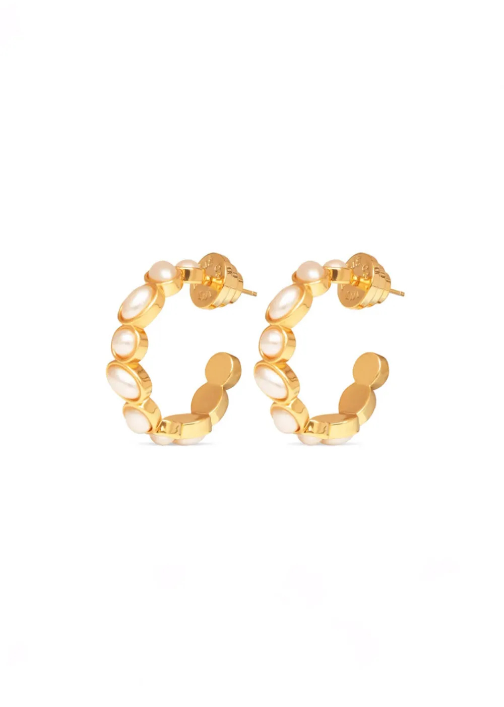 deconstructed_hoops__pear_0.webp Talis Chains Deconstructed Hoops - Pearl | Earrings