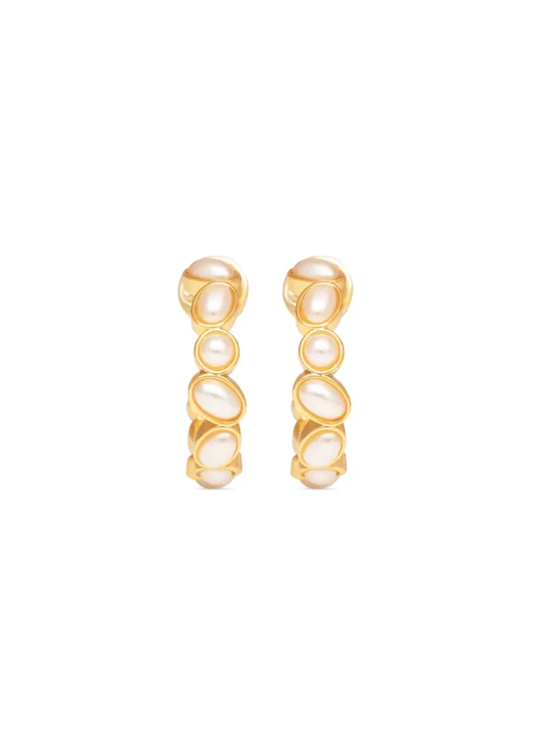 Talis Chains Deconstructed Hoops - Pearl | Earrings