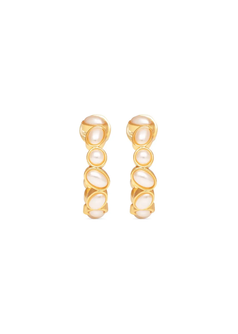 deconstructed_hoops__pear_1.webp Talis Chains Deconstructed Hoops - Pearl | Earrings