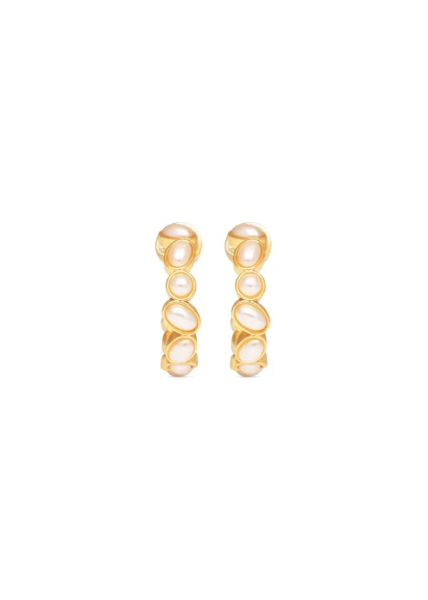 Talis Chains Deconstructed Huggies - Pearl | Earrings