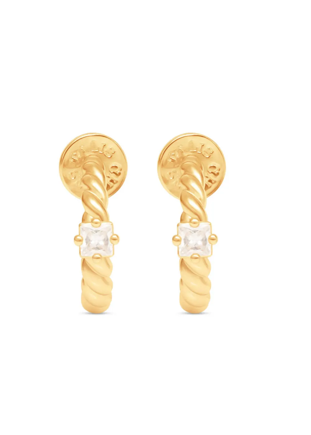 everyday_twist_hoops__cub_1.webp Talis Chains Everyday Twist Hoops - Cubic Zirconia | Earrings