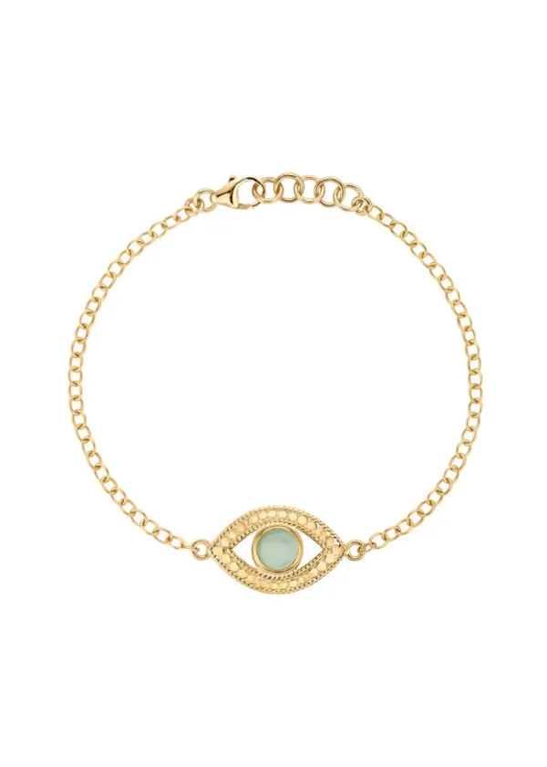 Anna Beck Evil Eye Green Quartz Bracelet - Gold | Bracelets