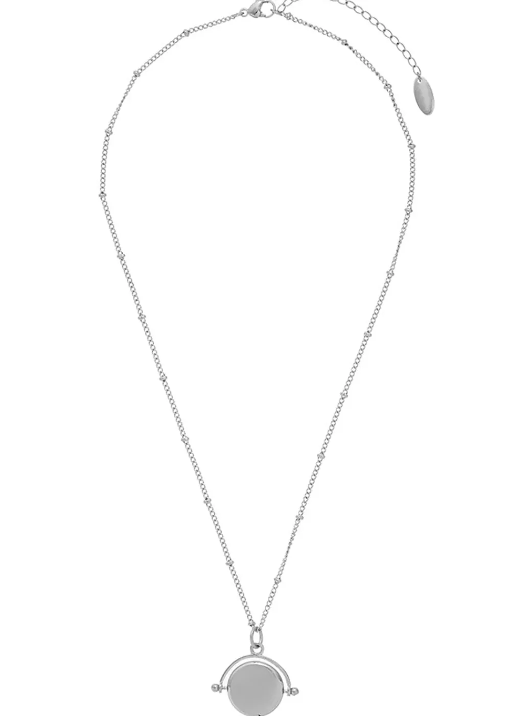 faceted_disc_spinner_neck_1.webp Orelia Faceted Disc Spinner Necklace - Silver | Necklaces