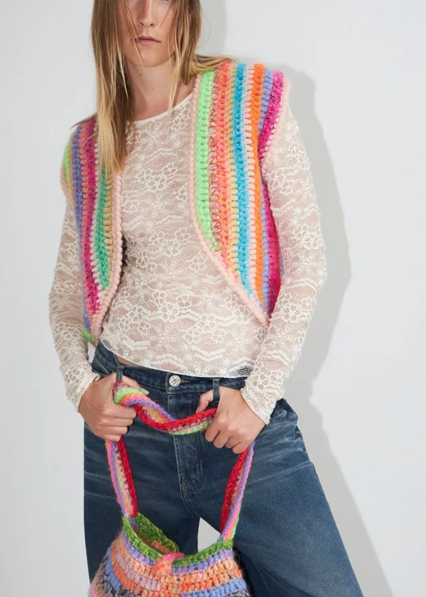 Dawn X Dare Fine Waistcoat - Multi | Knitwear