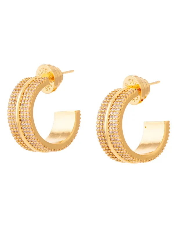 Talis Chains Flat Hoops - Cubic Zirconia | Earrings