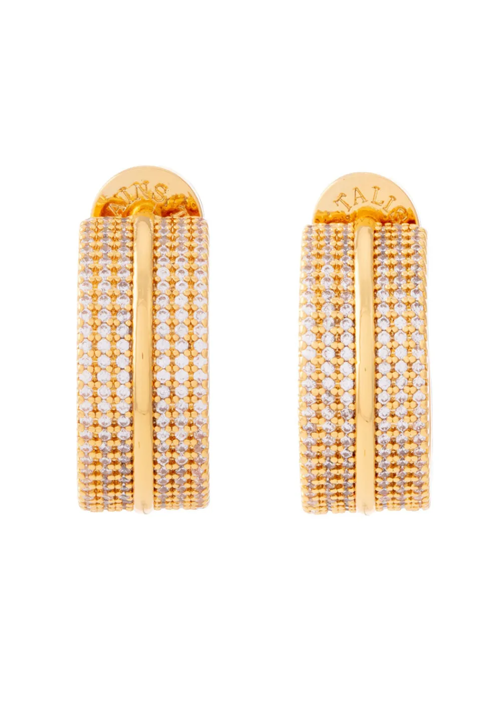 flat_hoops__cubic_zirconi_1.webp Talis Chains Flat Hoops - Cubic Zirconia | Earrings