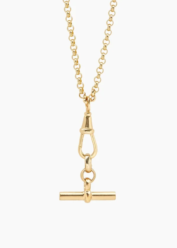 Tilly Sveaas Gold T-bar on Chunky Belcher Clipt Necklace | Necklaces