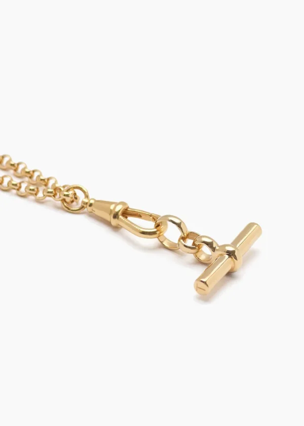 Tilly Sveaas Gold T-bar on Chunky Belcher Clipt Necklace | Necklaces