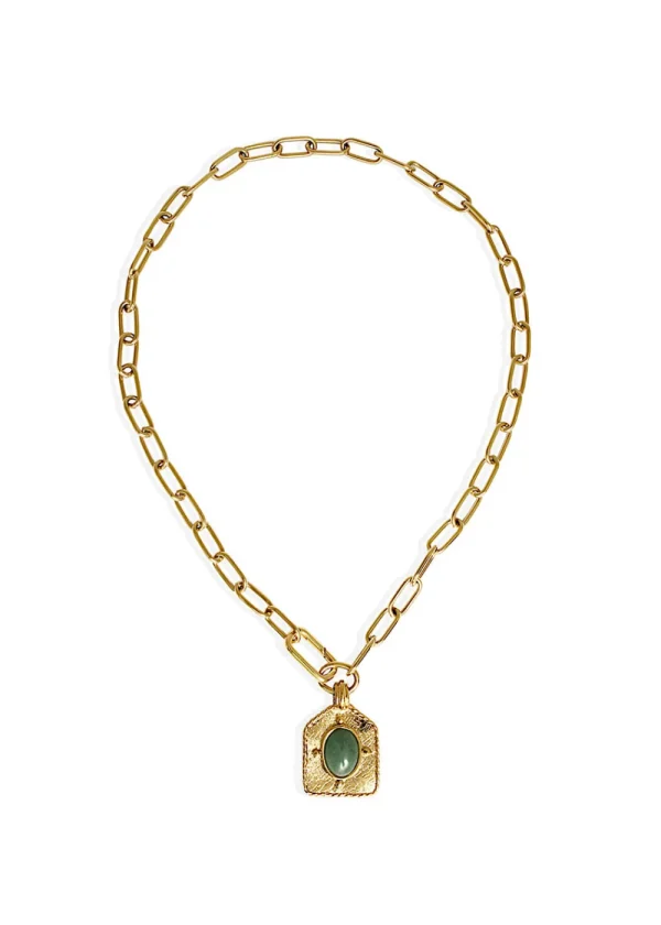 Alona Goldie Necklace - Gold with Aventurine | Necklaces