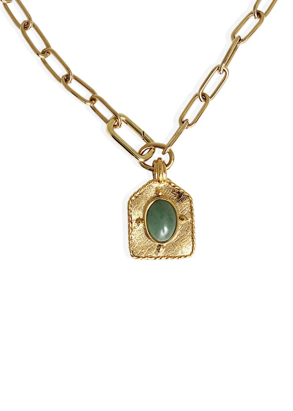 goldie_necklace__gold_wit_3.webp Alona Goldie Necklace - Gold with Aventurine | Necklaces