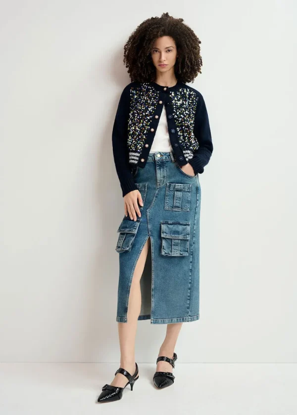 Essentiel Antwerp Halter Sequin Cardigan | Knitwear