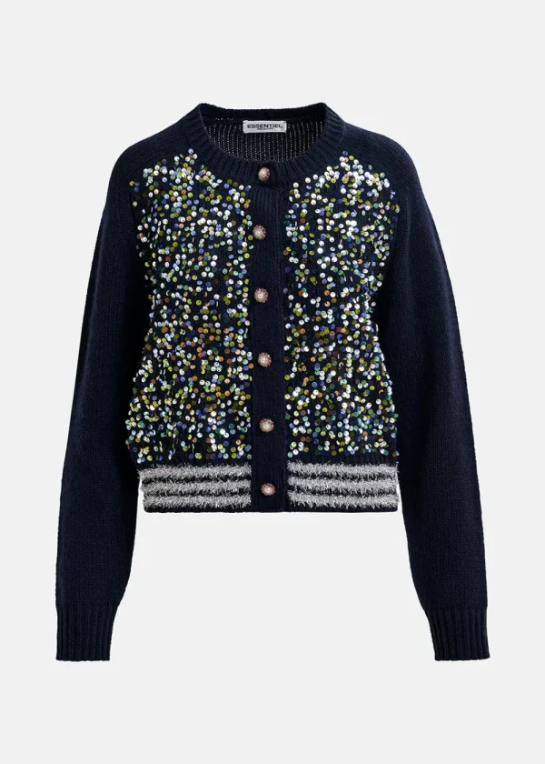 Essentiel Antwerp Halter Sequin Cardigan | Knitwear