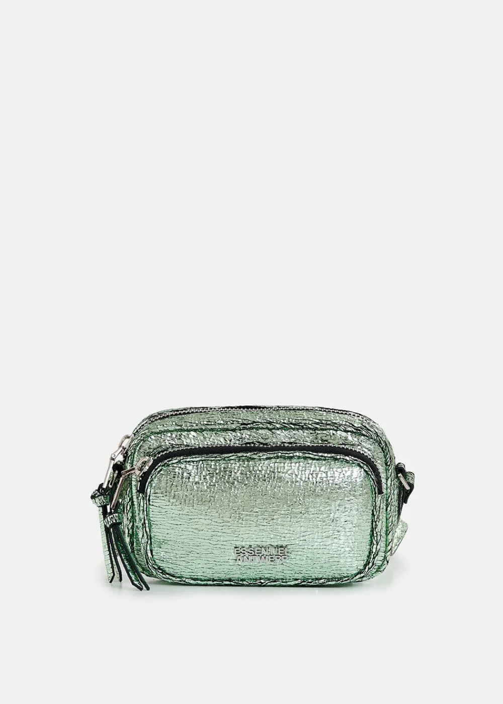 hamen_metallic_shoulder_b_0-1.webp Essentiel Antwerp Hamen Metallic Shoulder Bag - Green | Bags