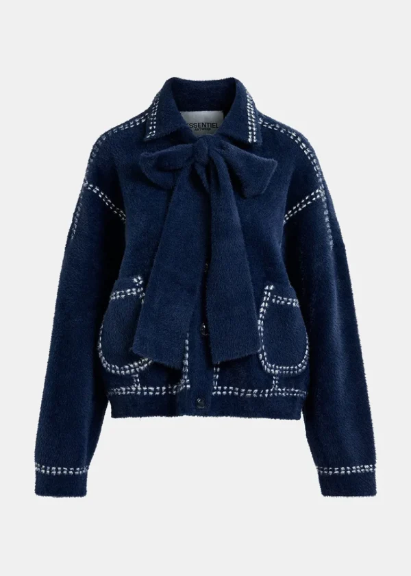 Essentiel Antwerp Hoops Stitch Knit - Dark Blue | Knitwear