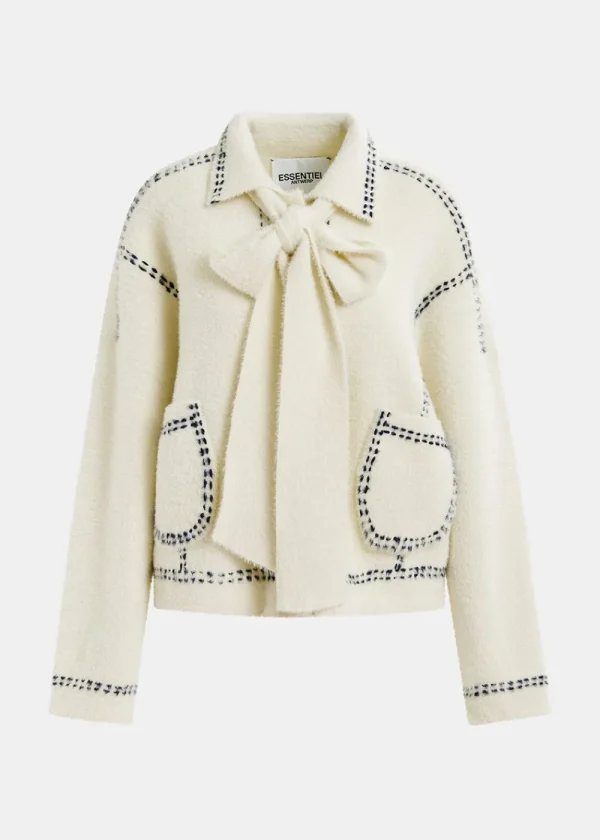 Essentiel Antwerp Hoops Stitch Knit - White | Knitwear