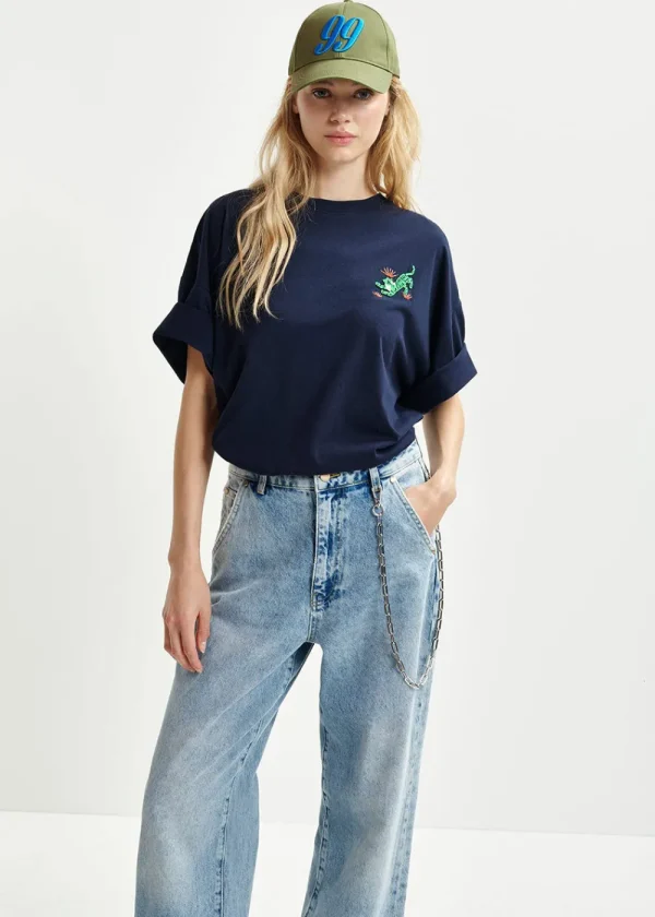 Essentiel Antwerp Hungle Navy T-Shirt | Tops