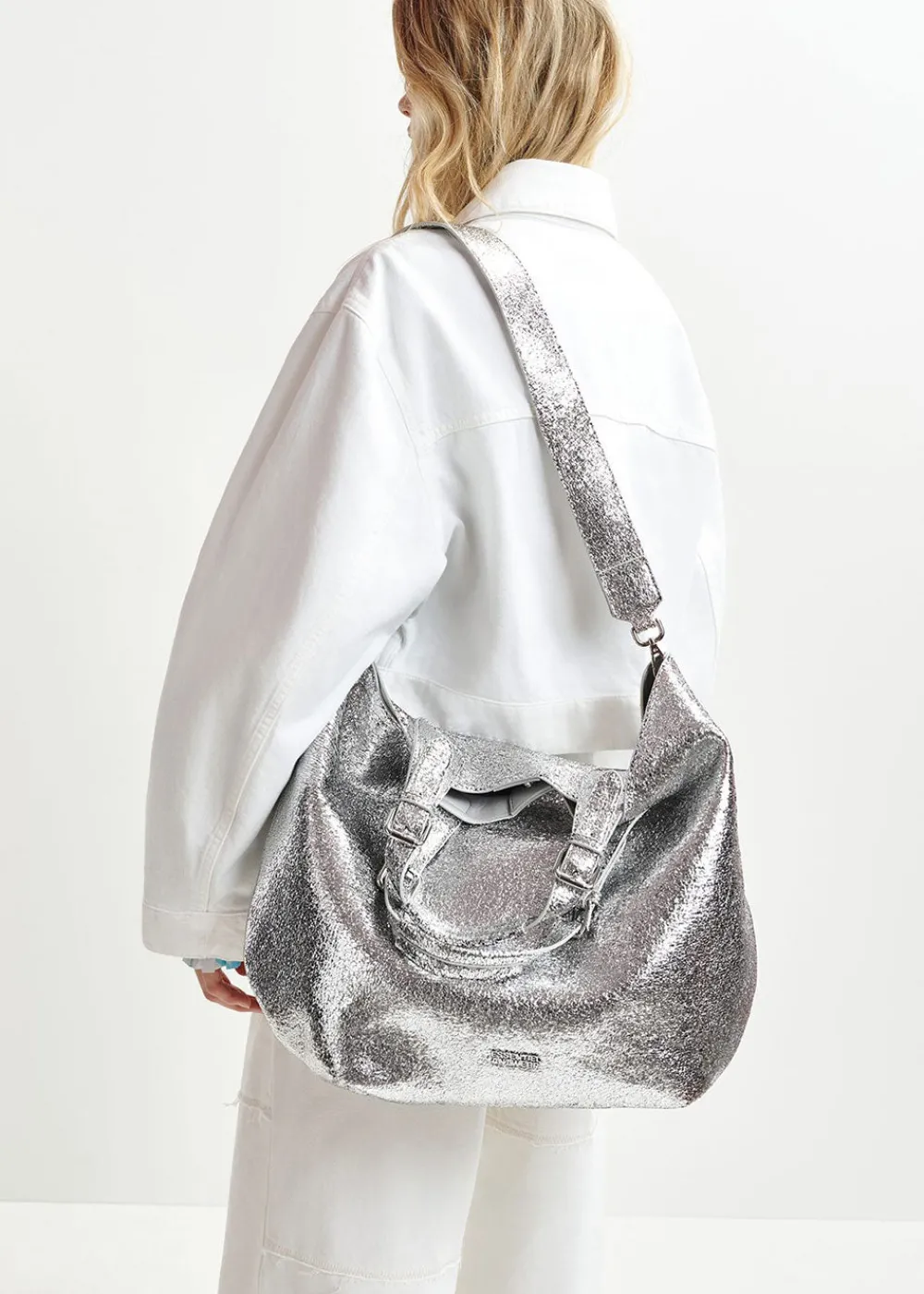 hurry_metallic_shopper_ba_2-2.webp Essentiel Antwerp Hurry Metallic Shopper Bag - Silver | Bags