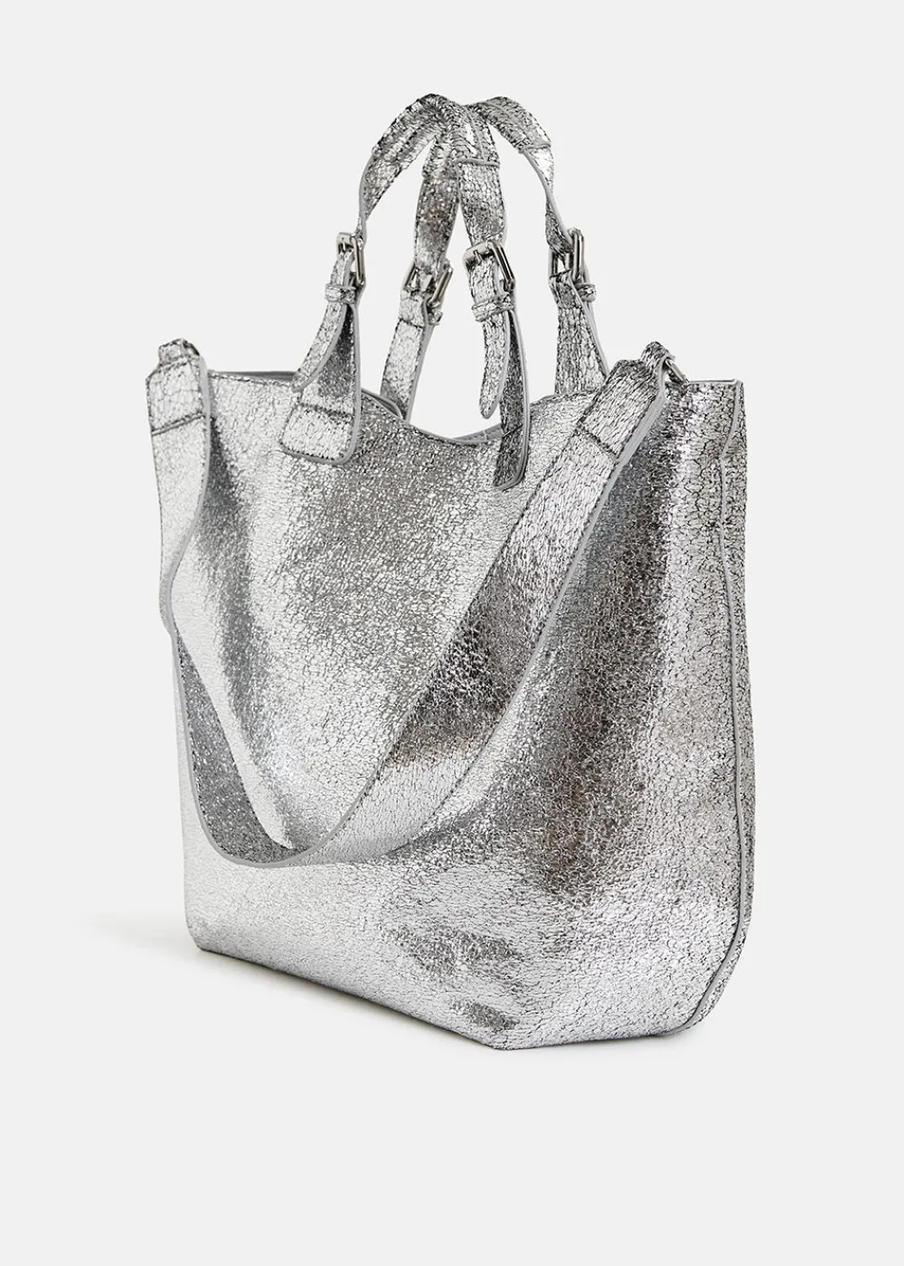 hurry_metallic_shopper_ba_3-2.webp Essentiel Antwerp Hurry Metallic Shopper Bag - Silver | Bags