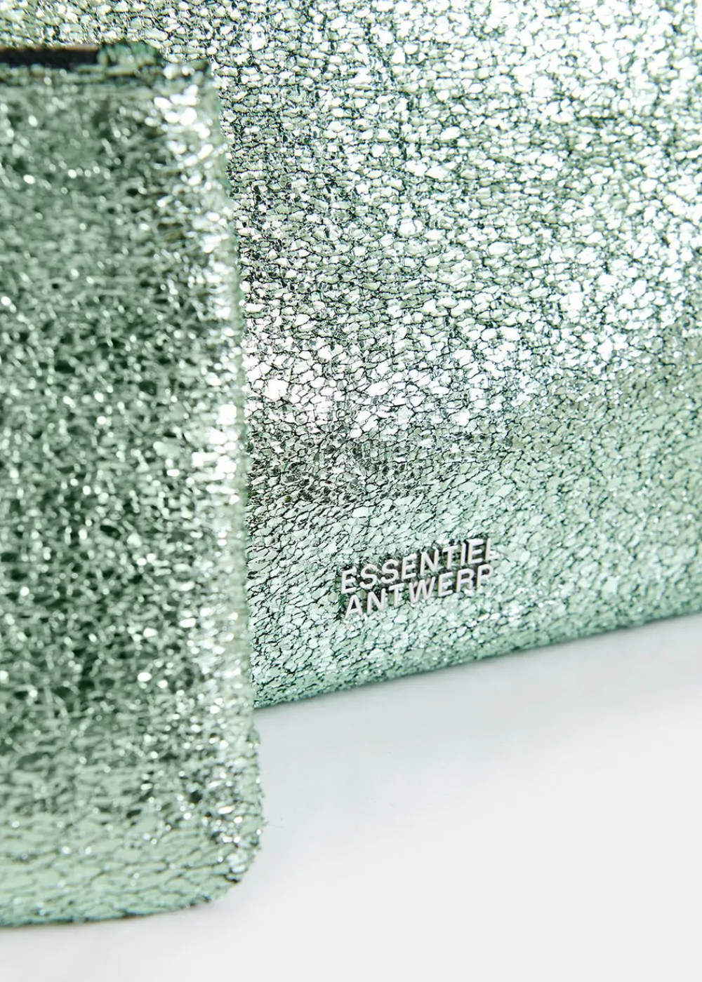 hurry_metallic_shopper_ba_3.webp Essentiel Antwerp Hurry Metallic Shopper Bag - Green | Bags