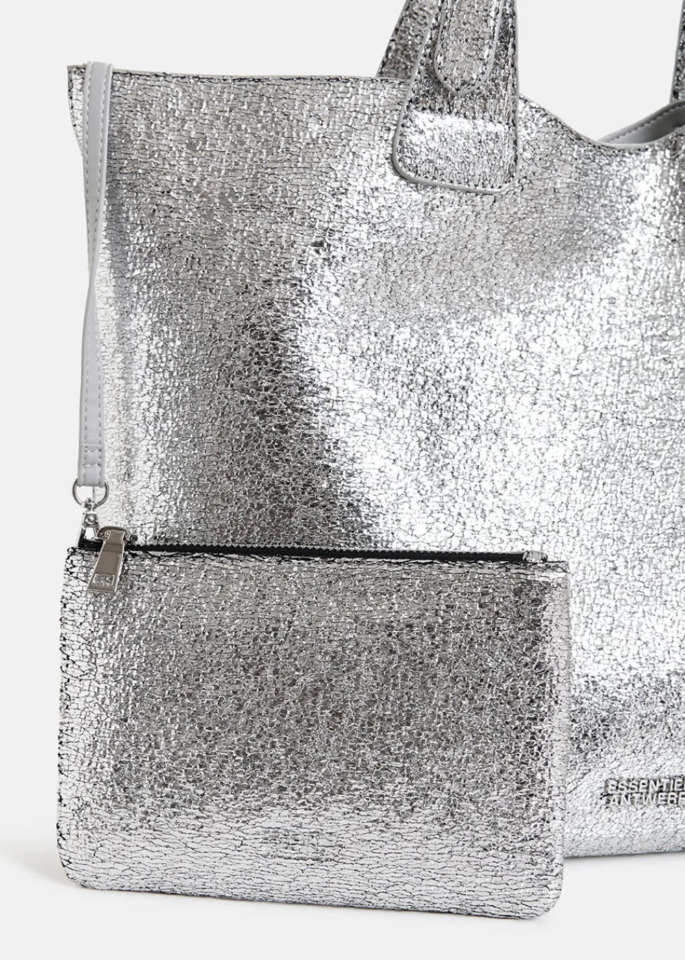 hurry_metallic_shopper_ba_4-2.webp Essentiel Antwerp Hurry Metallic Shopper Bag - Silver | Bags
