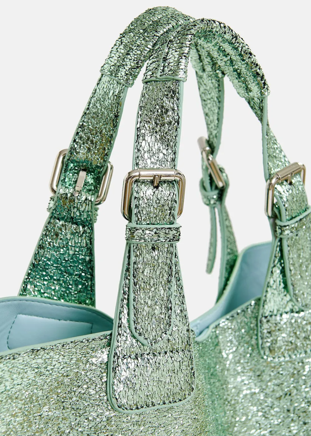 hurry_metallic_shopper_ba_6.webp Essentiel Antwerp Hurry Metallic Shopper Bag - Green | Bags