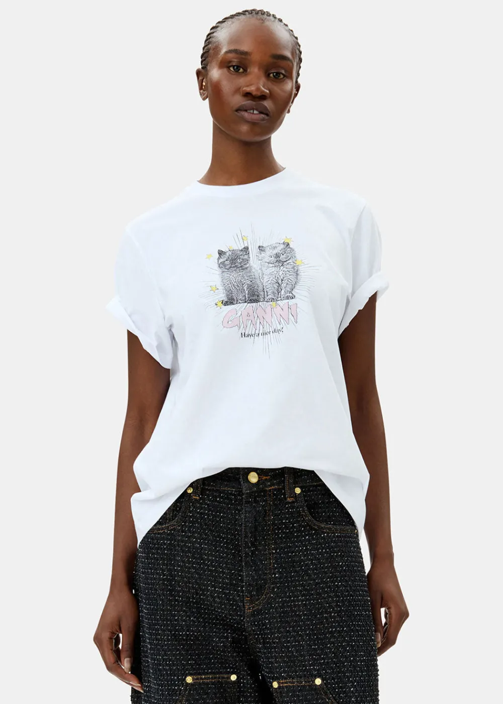 jersey_kittens_relaxed_ts_0.webp GANNI Jersey Kittens Relaxed T-shirt | Tops