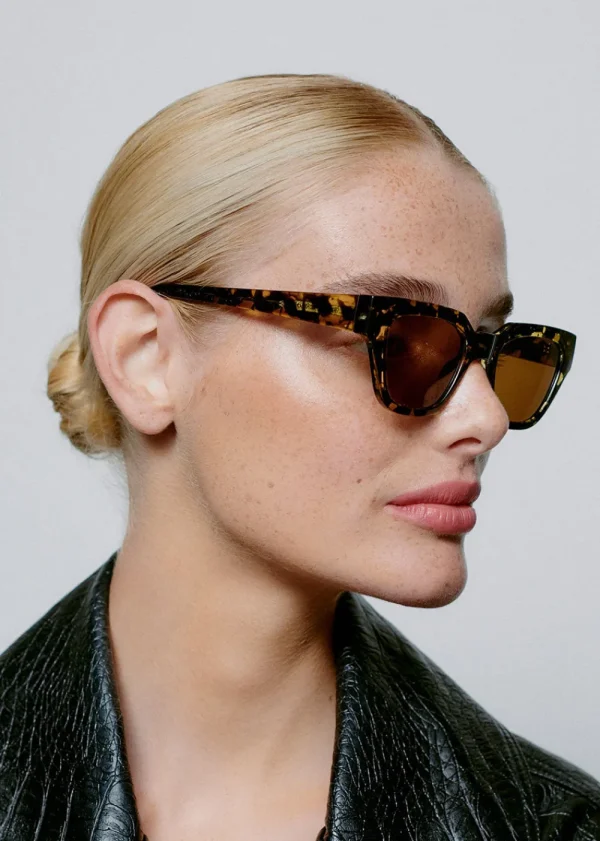 A. Kjaerbede Kaws Sunglasses - Black Yellow Tortoise | Glasses