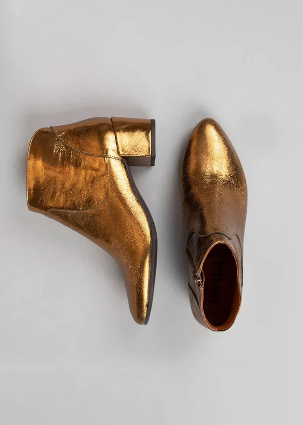 Esska Kiana Dark Gold Ankle Boot | Shoes