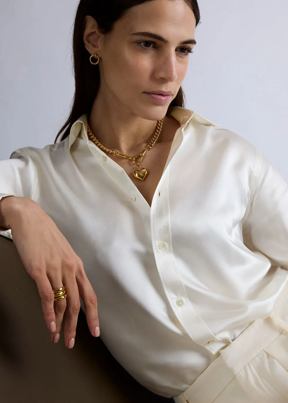large_gold_heart_on_large_6.webp Tilly Sveaas Large Gold Heart on Large Gold Curb Clip Necklace | Necklaces