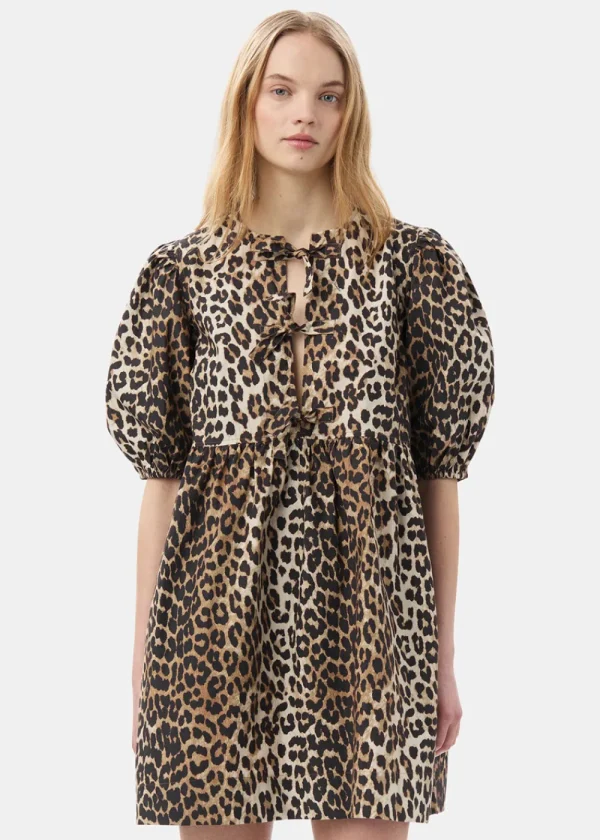 GANNI Leopard Tie String Mini Dress | Dresses
