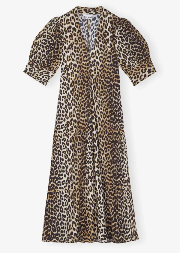 GANNI Leopard V-neck Maxi Dress | Dresses