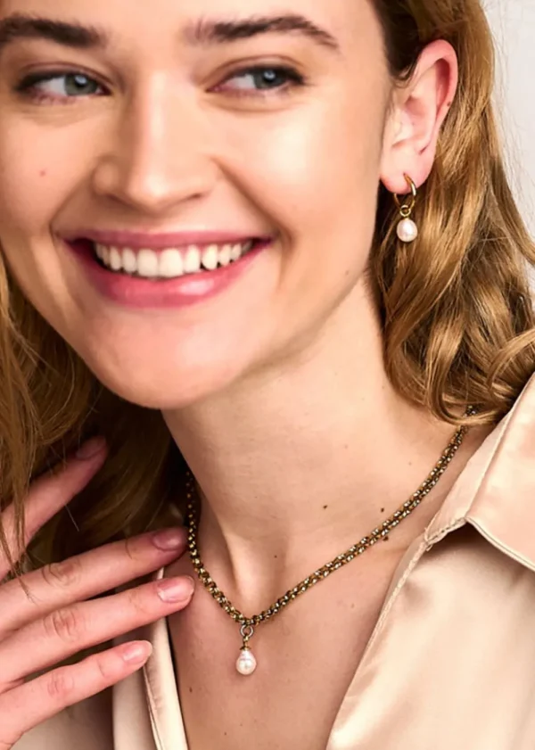 Orelia Luxe Chain & Pearl Drop Necklace | Necklaces