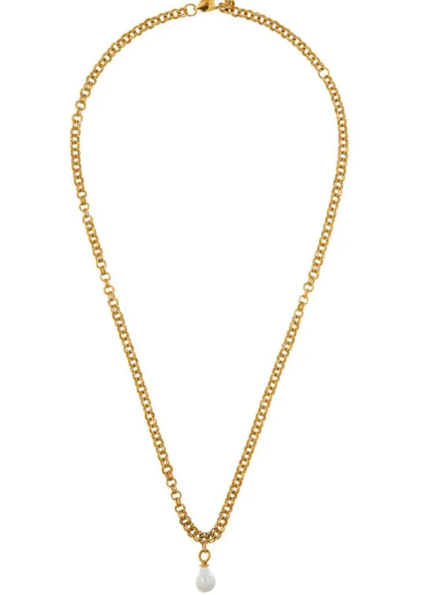 Orelia Luxe Chain & Pearl Drop Necklace | Necklaces