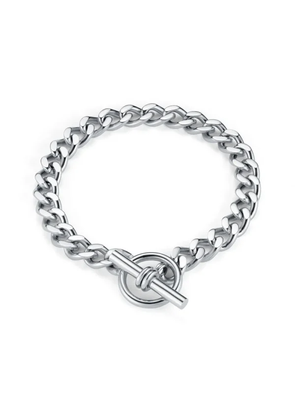 Orelia LUXE Flat Curb T-Bar Bracelet - Silver | Bracelets