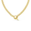Orelia LUXE Flat Curb T-Bar Necklace - Gold | Necklaces