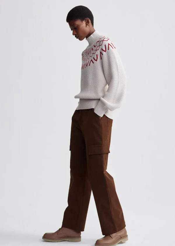 Varley Marcie Fair Isle Yoke Knit - Silver | Knitwear