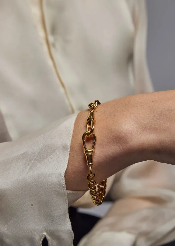 Tilly Sveaas Medium Gold Curb Clipt Bracelet | Bracelets