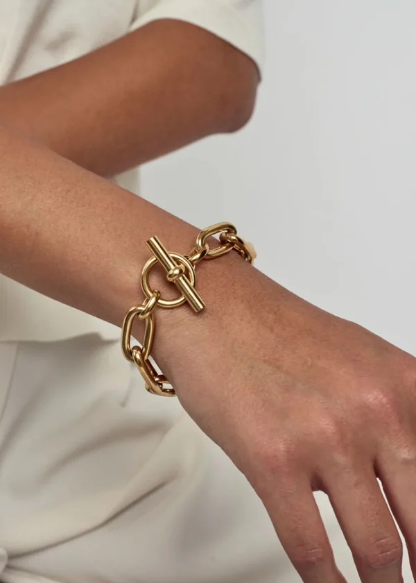 Tilly Sveaas Medium Gold Oval Linked Bracelet | Bracelets