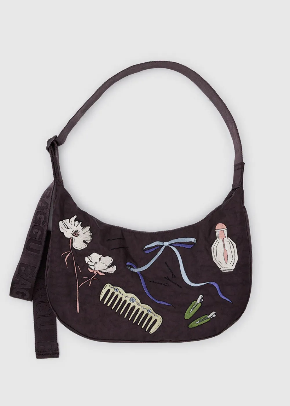 medium_nylon_crescent_bag_0-4.webp BAGGU Medium Nylon Crescent Bag - Embroidered Get Ready With Me | Bags